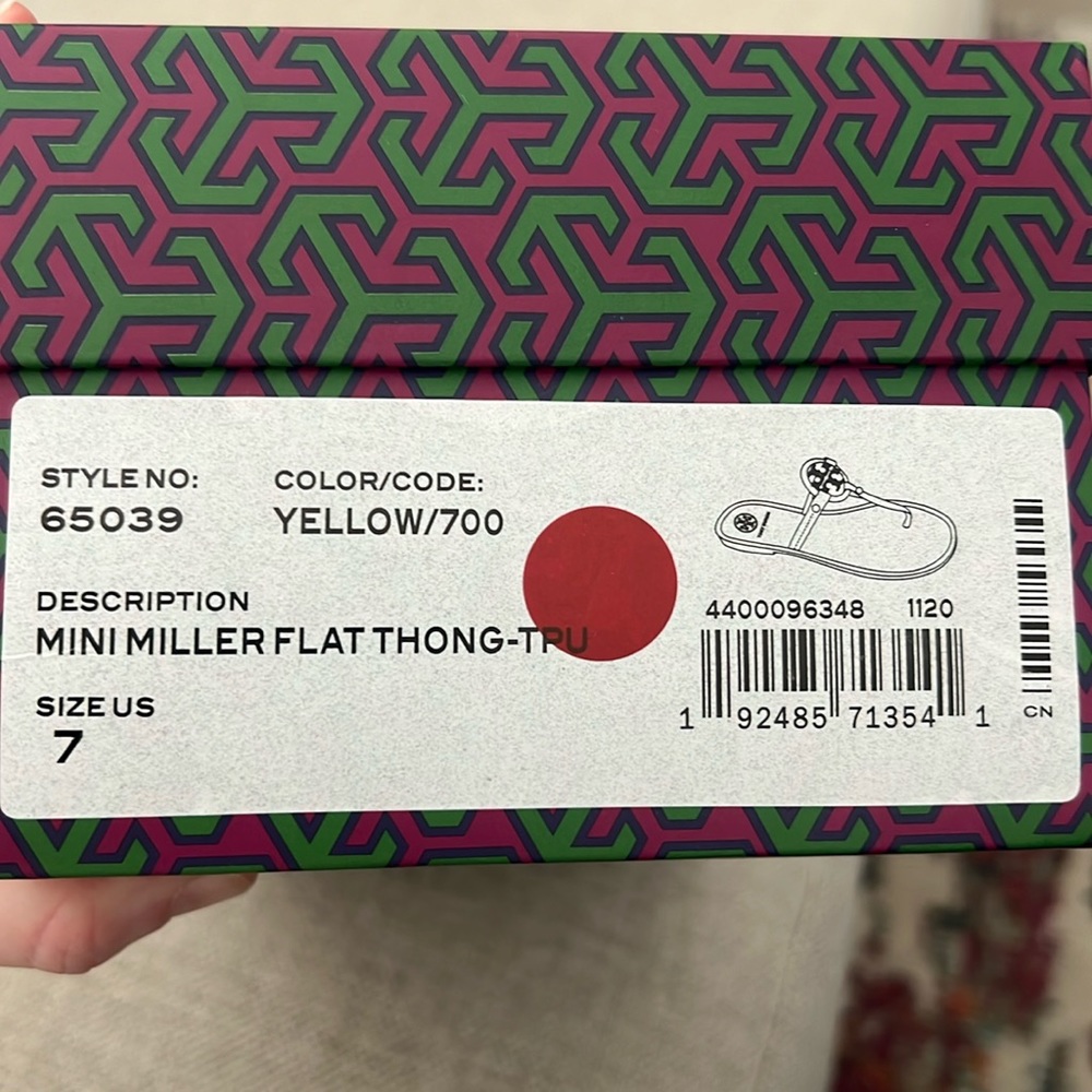 TORY BURCH Mini Miller Jelly Flip Flops Yellow size 7 - Picture 3 of 7